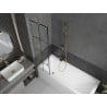 Mexen Next paravent de baignoire à 1 vantail 50 x 150 cm, grille noire, doré brossé - 895-050-000-00-77-55