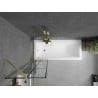 Mexen Next paravent de baignoire à 1 vantail 50 x 150 cm, grille noire, doré brossé - 895-050-000-00-77-55