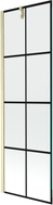 Mexen Next paroi de baignoire à 1 volet 60 x 150 cm, grille noire, or brossé - 895-060-000-00-77-55