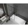 Mexen Next paroi de baignoire à 1 aile 70 x 150 cm, grille noire, brossé doré - 895-070-000-00-77-55