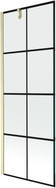 Mexen Next paroi de baignoire à 1 aile 70 x 150 cm, grille noire, brossé doré - 895-070-000-00-77-55