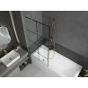 Mexen Next pare-douche à 1 vantail 80 x 150 cm, grille noire, doré brossé - 895-080-000-00-77-55