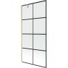 Mexen Next paroi de bain à 1 vantail 90 x 150 cm, quadrillage noir, doré brossé - 895-090-000-00-77-55