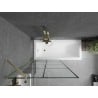 Mexen Next paroi de bain à 1 vantail 90 x 150 cm, quadrillage noir, doré brossé - 895-090-000-00-77-55