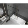 Mexen Next paroi de douche à 1 volet 100 x 150 cm, grille noire, or brossé - 895-100-000-00-77-55