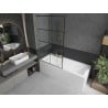Mexen Next paroi de douche à 1 volet 100 x 150 cm, grille noire, or brossé - 895-100-000-00-77-55