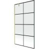 Mexen Next paroi de douche à 1 volet 100 x 150 cm, grille noire, or brossé - 895-100-000-00-77-55
