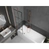 Mexen Next paroi de bain 1 volets 50 x 150 cm, grille noire, cuivre brossé - 895-050-000-00-77-65