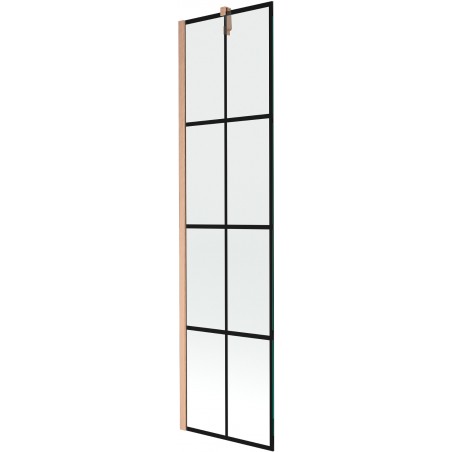 Mexen Next paroi de bain 1 volets 50 x 150 cm, grille noire, cuivre brossé - 895-050-000-00-77-65