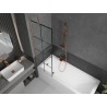 Mexen Next paroi de douche 1 volet 60 x 150 cm, grille noire, cuivre brossé - 895-060-000-00-77-65
