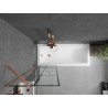 Mexen Next paroi de douche 1 volet 60 x 150 cm, grille noire, cuivre brossé - 895-060-000-00-77-65