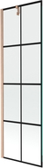 Mexen Next paroi de douche 1 volet 60 x 150 cm, grille noire, cuivre brossé - 895-060-000-00-77-65