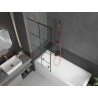 Mexen Next paroi de baignoire à 1 volet 70 x 150 cm, treillis noir, cuivre brossé - 895-070-000-00-77-65