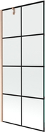 Mexen Next paroi de douche à 1 volet 80 x 150 cm, grille noire, cuivre brossé - 895-080-000-00-77-65