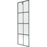 Mexen Next paroi de baignoire à 1 volet 60 x 150 cm, grille noire, gris canon brossé - 895-060-000-00-77-66