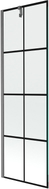 Mexen Next paroi de baignoire à 1 volet 60 x 150 cm, grille noire, gris canon brossé - 895-060-000-00-77-66