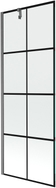 Mexen Next paroi de baignoire 1-volet 70 x 150 cm, grille noire, gris canon brossé - 895-070-000-00-77-66