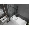 Mexen Next paroi de baignoire 1-volet 80 x 150 cm, grille noire, gris canon brossé - 895-080-000-00-77-66