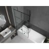 Mexen Next paroi de douche à 1 battant 90 x 150 cm, grille noire, gris canon brossé - 895-090-000-00-77-66