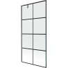 Mexen Next paroi de douche à 1 battant 90 x 150 cm, grille noire, gris canon brossé - 895-090-000-00-77-66