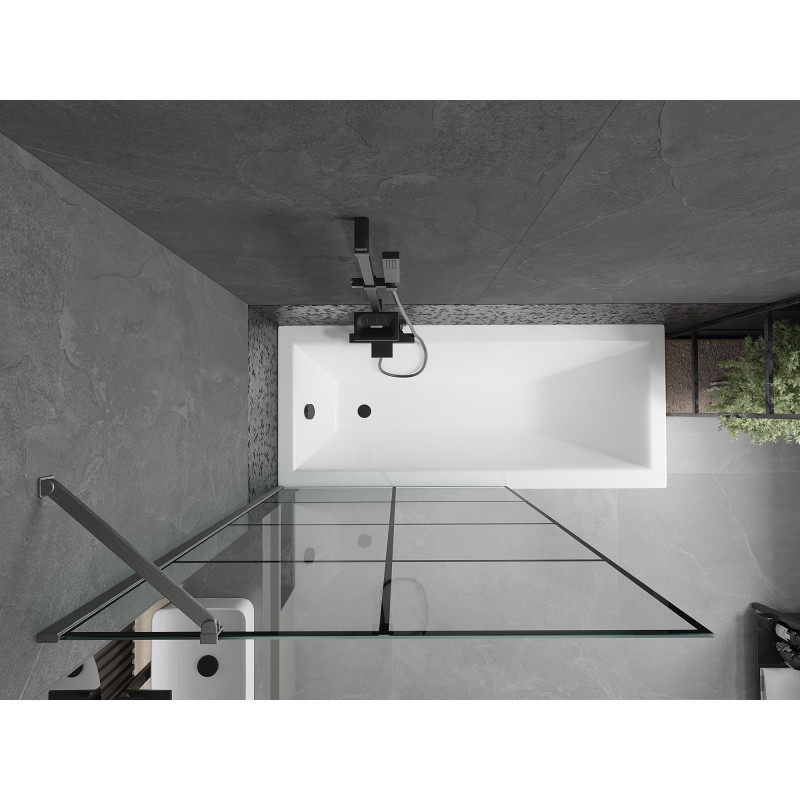 Mexen Next pare-douche à un panneau 100 x 150 cm, grille noire, gun gray brossé - 895-100-000-00-77-66