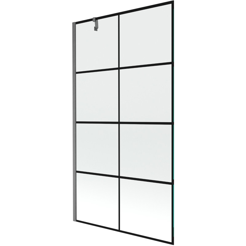 Mexen Next pare-douche à un panneau 100 x 150 cm, grille noire, gun gray brossé - 895-100-000-00-77-66