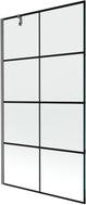 Mexen Next pare-douche à un panneau 100 x 150 cm, grille noire, gun gray brossé - 895-100-000-00-77-66