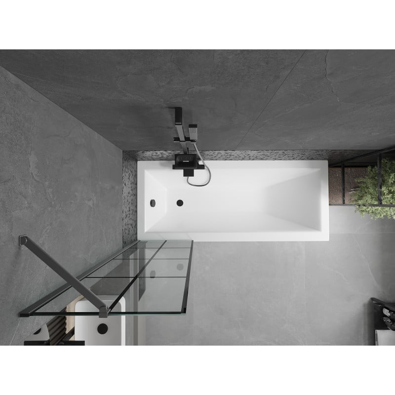 Mexen Next pare-douche 1 volet 50 x 150 cm, grille noire, métal canon - 895-050-000-00-77-95