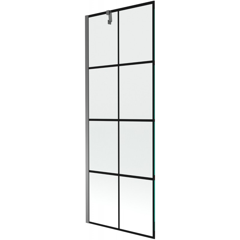Mexen Next paroi de baignoire à 1 battant 70 x 150 cm, grille noire, gun metal - 895-070-000-00-77-95