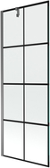 Mexen Next paroi de baignoire à 1 battant 70 x 150 cm, grille noire, gun metal - 895-070-000-00-77-95