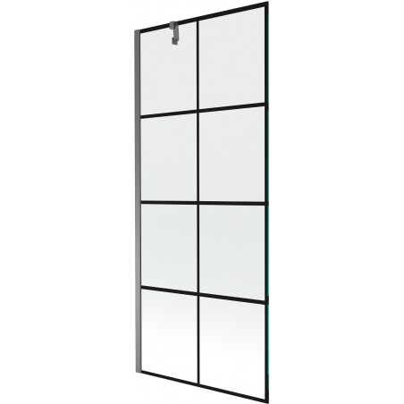 Mexen Next paroi de baignoire 1 volet 80 x 150 cm, motif noir, gun metal - 895-080-000-00-77-95