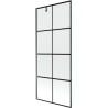 Mexen Next paroi de baignoire 1-panneau 80 x 150 cm, grille noire, métal gun - 895-080-000-00-77-95