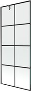 Mexen Next paroi de baignoire 1-panneau 80 x 150 cm, grille noire, métal gun - 895-080-000-00-77-95