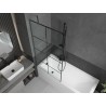 Mexen Next paroi de douche à 1 battant 90 x 150 cm, grille noire, métal canon - 895-090-000-00-77-95