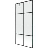 Mexen Next paroi de douche à 1 battant 90 x 150 cm, grille noire, métal canon - 895-090-000-00-77-95