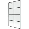 Mexen Next paroi de baignoire 1 volet 100 x 150 cm, grille noire, métal canon - 895-100-000-00-77-95