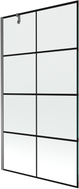 Mexen Next paroi de baignoire 1 volet 100 x 150 cm, grille noire, métal canon - 895-100-000-00-77-95