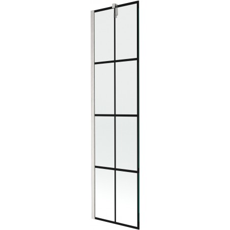 Mexen Next paroi de douche 1-volet 50 x 150 cm, grille noire, nickel brossé - 895-050-000-00-77-97