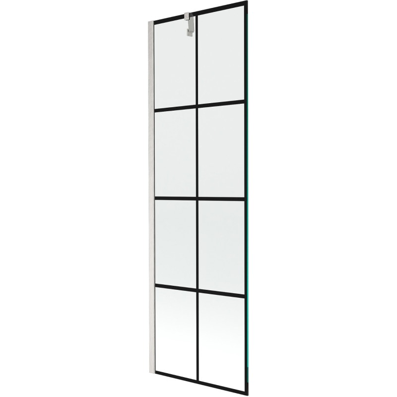 Mexen Next écran de baignoire à 1 vantail 60 x 150 cm, grille noire, nickel brossé - 895-060-000-00-77-97