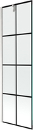 Mexen Next paroi de baignoire 1 volet 60 x 150 cm, grille noire, nickel brossé - 895-060-000-00-77-97