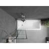 Mexen Next paroi de baignoire 1 volet 60 x 150 cm, grille noire, nickel brossé - 895-060-000-00-77-97