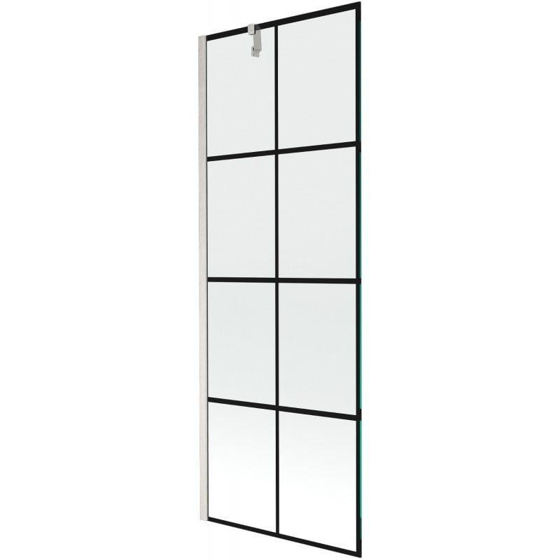 Mexen Next paroi de douche 1 battant 70 x 150 cm, grille noire, nickel brossé - 895-070-000-00-77-97