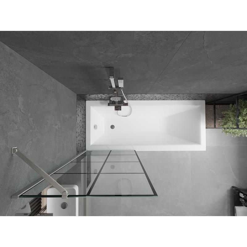Mexen Next paroi de douche 1 battant 70 x 150 cm, grille noire, nickel brossé - 895-070-000-00-77-97