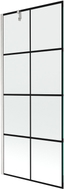 Mexen Next paroi de baignoire 1-volet 80 x 150 cm, grille noire, nickel brossé - 895-080-000-00-77-97