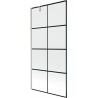 Mexen Next paroi de baignoire à 1 volet 90 x 150 cm, grille noire, nickel brossé - 895-090-000-00-77-97