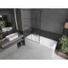 Mexen Next paroi de douche pliante 1 volet 100 x 150 cm, grille noire, nickel brossé - 895-100-000-00-77-97