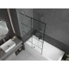 Mexen Next paroi de douche pliante 1 volet 100 x 150 cm, grille noire, nickel brossé - 895-100-000-00-77-97
