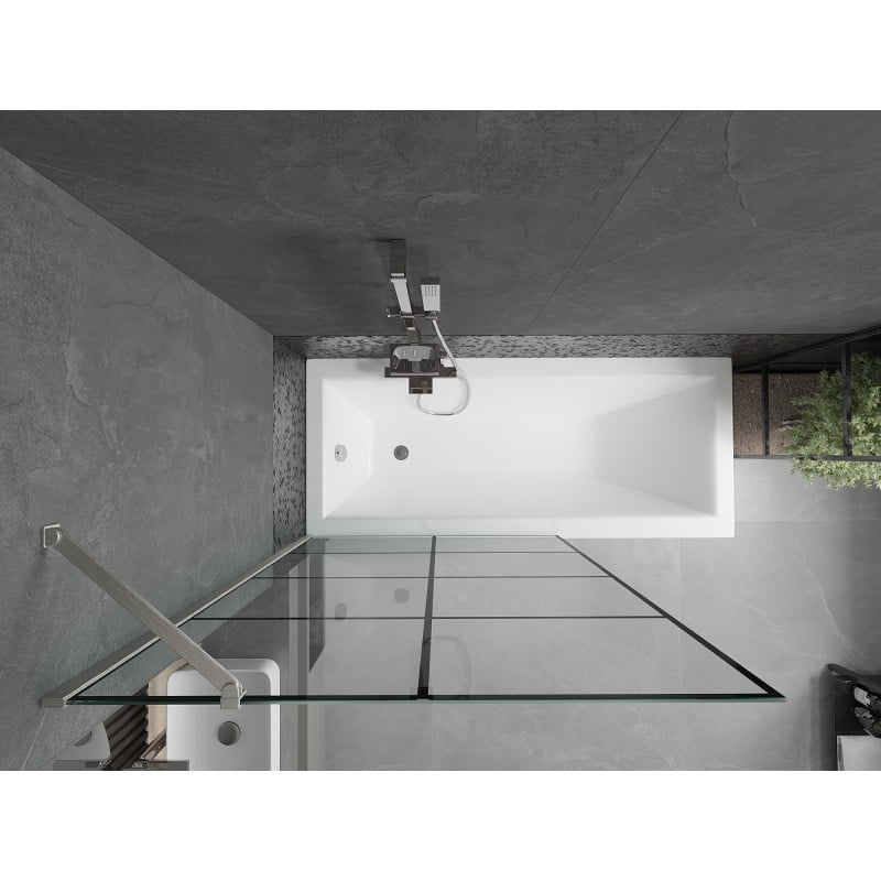 Mexen Next paroi de douche pliante 1 volet 100 x 150 cm, grille noire, nickel brossé - 895-100-000-00-77-97