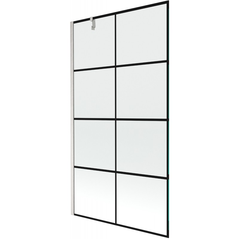 Mexen Next paroi de douche pliante 1 volet 100 x 150 cm, grille noire, nickel brossé - 895-100-000-00-77-97