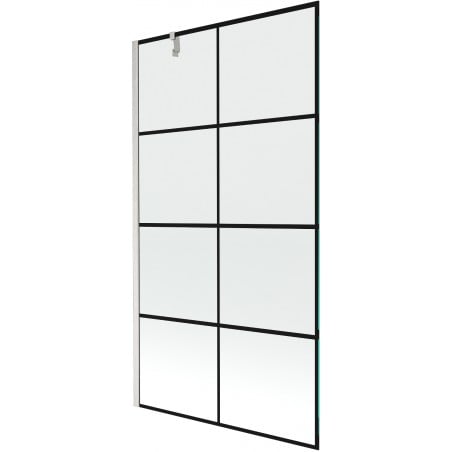 Mexen Next paroi de douche pliante 1 volet 100 x 150 cm, grille noire, nickel brossé - 895-100-000-00-77-97